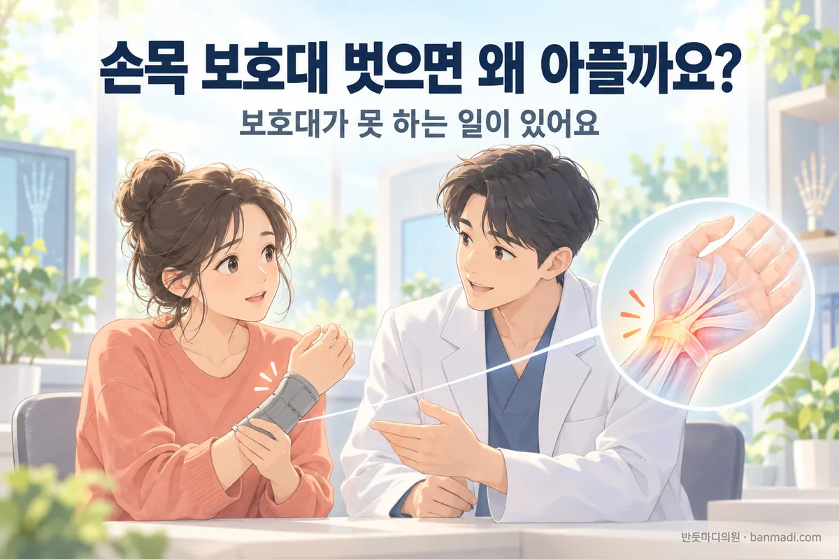 손목 보호대를 벗으면 왜 다시 아플까요?