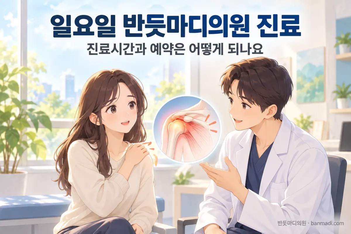 일요일에 반듯마디의원을 찾는다면, 진료시간과 예약은 어떻게 되나요