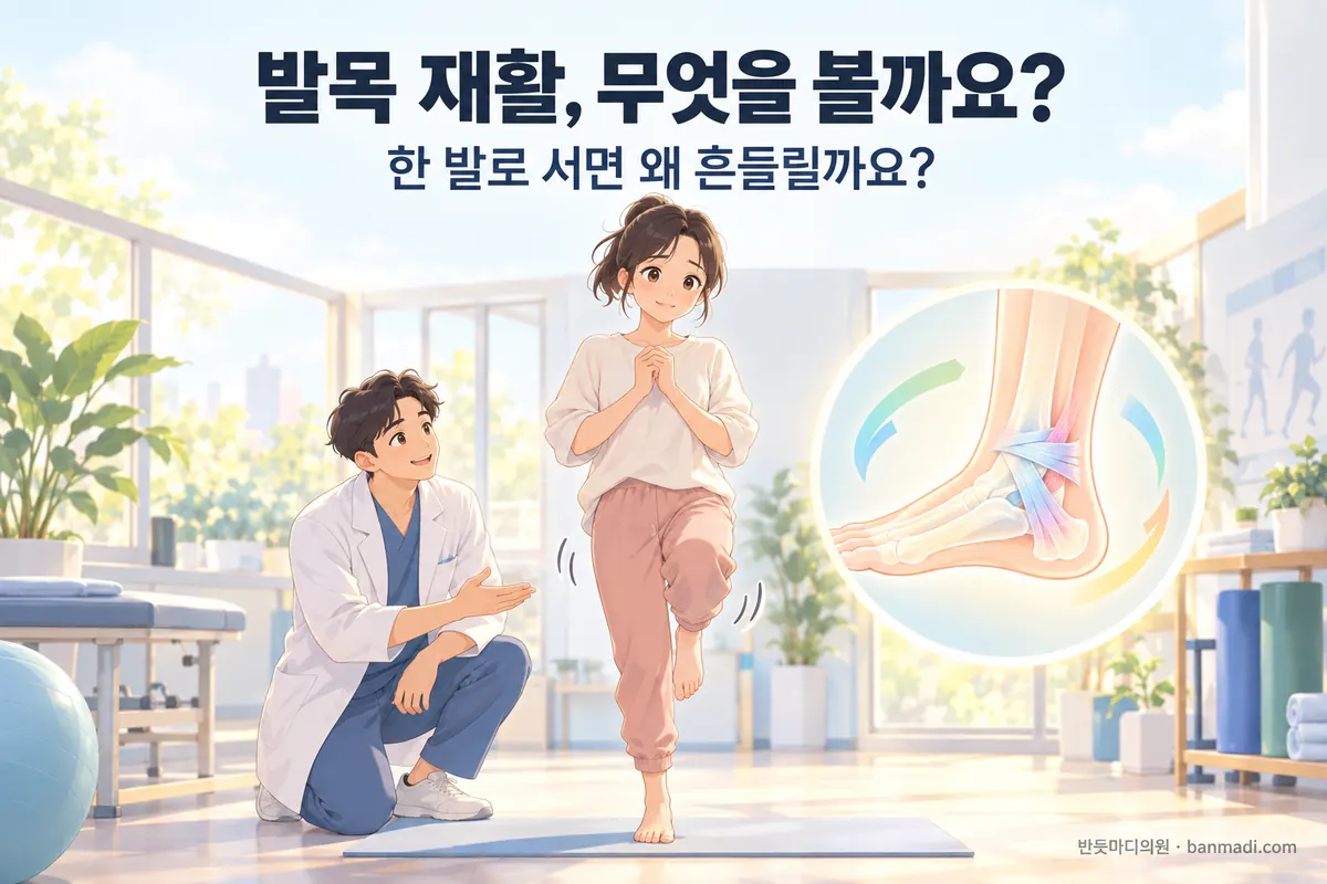 한쪽 다리로 서기 어렵다면, 발목 재활에서는 무엇을 볼까요?