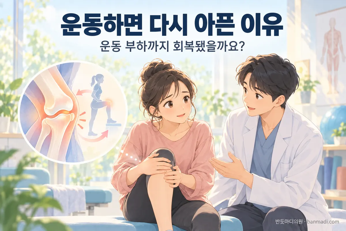 재활 후 일상은 괜찮은데 운동하면 다시 아픈 건, 운동 부하까지는 아직 회복되지 않아서일까요?