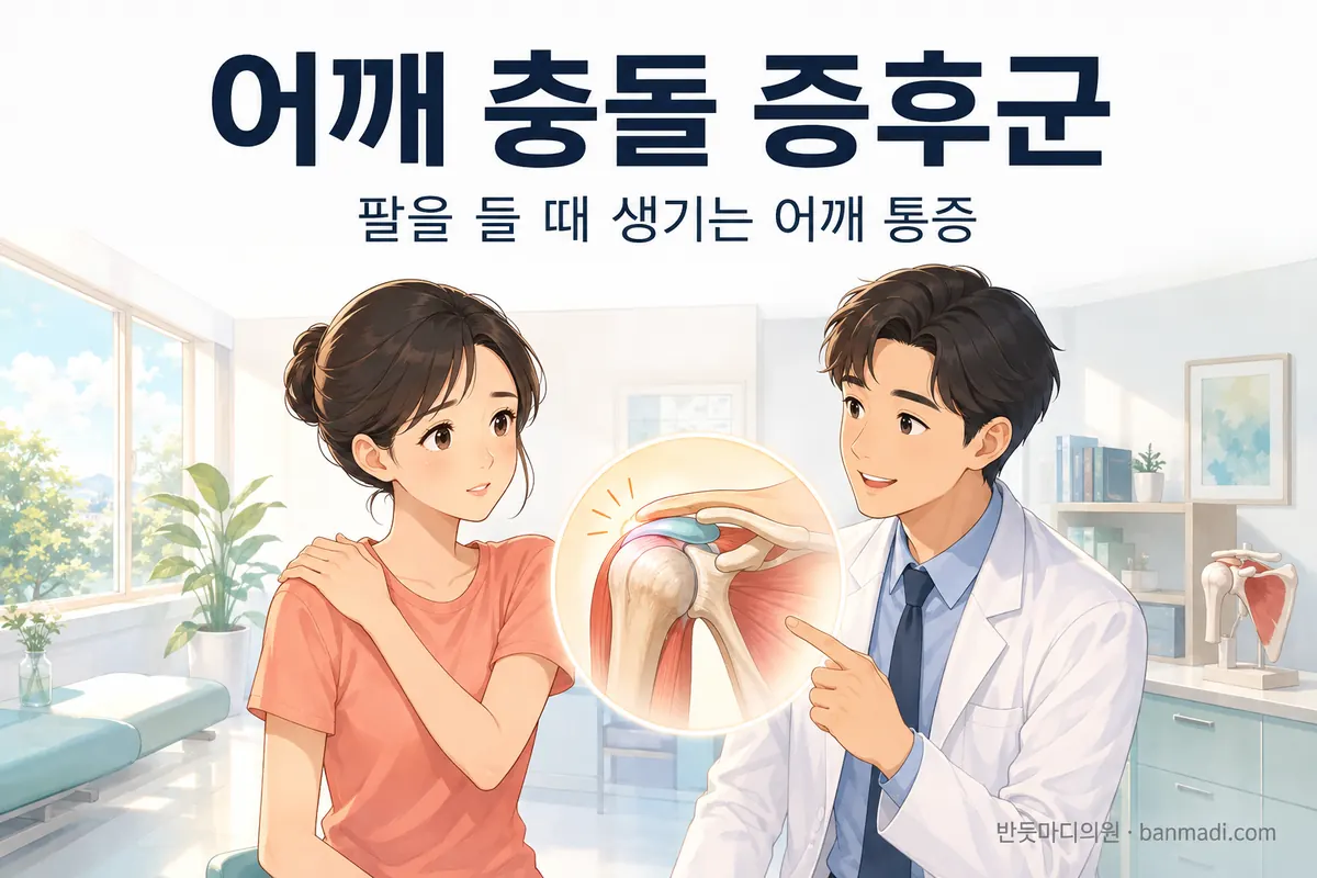 어깨 통증의 원인인 어깨 충돌 증후군(Shoulder Impingement Syndrome), 주사나 약으로는 절대 근본적인 치료가 되지 않습니다./ 반듯마디의원