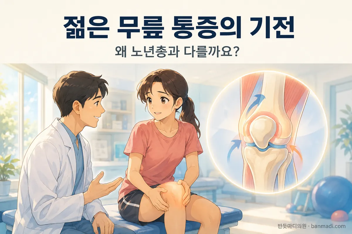 젊은 나이의 무릎 통증은 노년층의 무릎 통증과는 기전이 다릅니다.