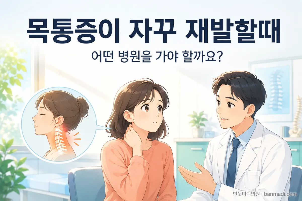 목통증이 자꾸 재발할때, 주사와 약으로도 해결이 잘 안될때, 어떤 병원을 가야 할까요?