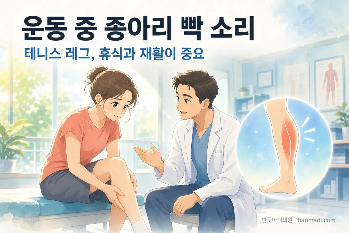 운동하다가 종아리에서 빡 소리가 나면서 못걷겠어요 - 테니스 레그, 휴식과 재활이 중요한 이유
