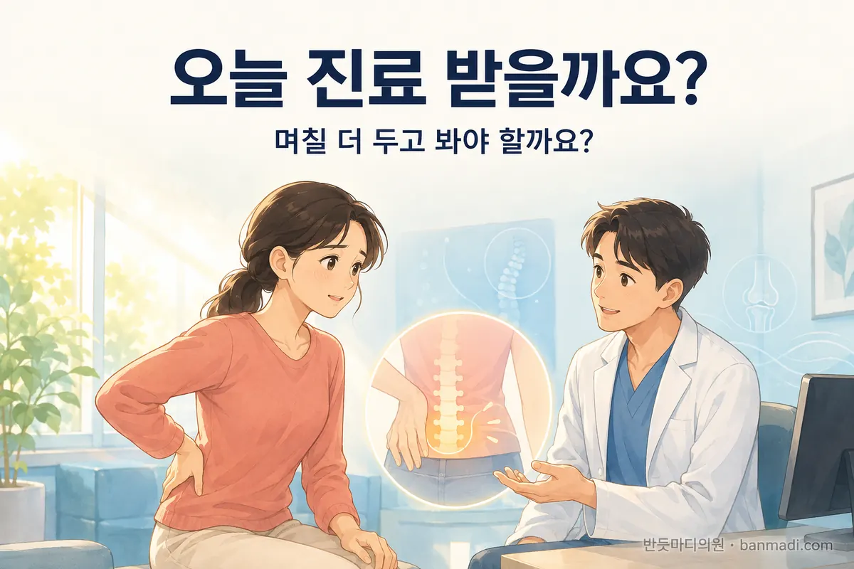 허리나 무릎이 아플 때, 며칠 더 지켜봐도 될까요? 세기보다 같이 오는 증상을 보세요