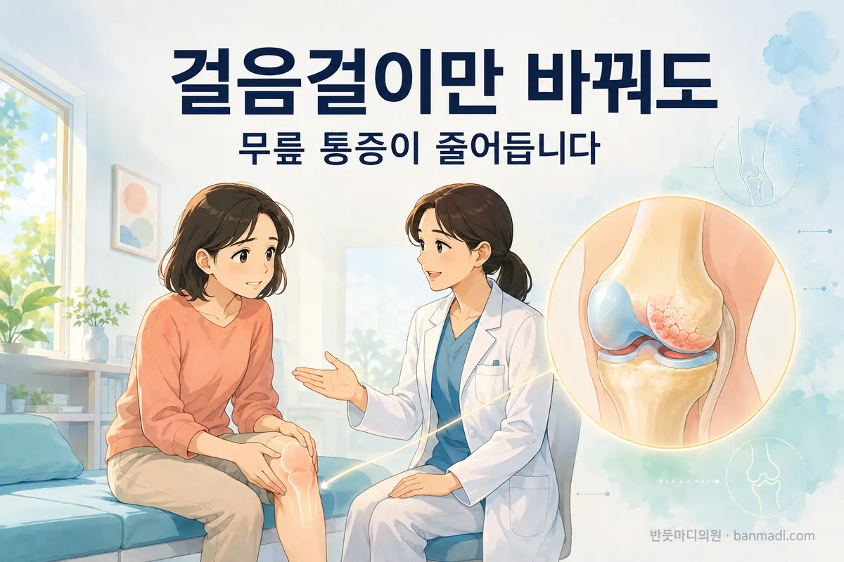 걸음걸이만 바꿔도 무릎 통증이 줄어듭니다. - 무릎 관절염 통증이 있을때 걸음걸이 및 자세가 중요한 이유