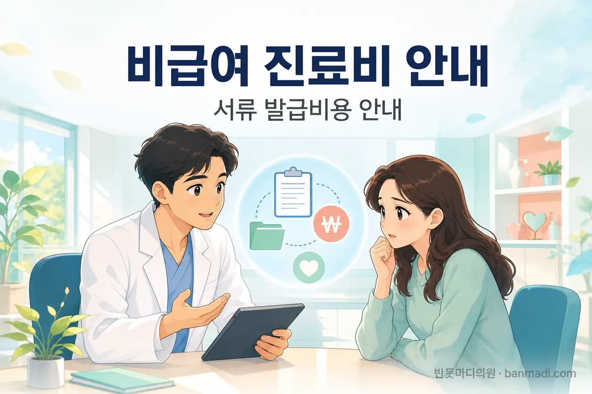 반듯마디의원 과천 비급여 진료비 및 서류 발급비용 안내