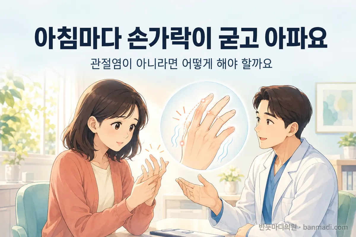 손가락이 아침에 일어날 때마다 굳고 아파요. 관절염은 아니라는데 어떻게 해야 할까요?