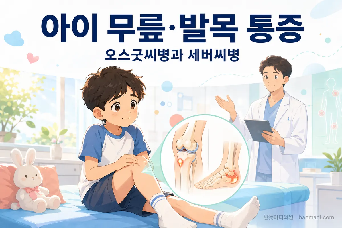 우리 아이가 무릎과 발목을 계속 아파해요 - 아이들의 만성 무릎 및 발목통증이 있을때. 오스굿씨병과 세버씨병